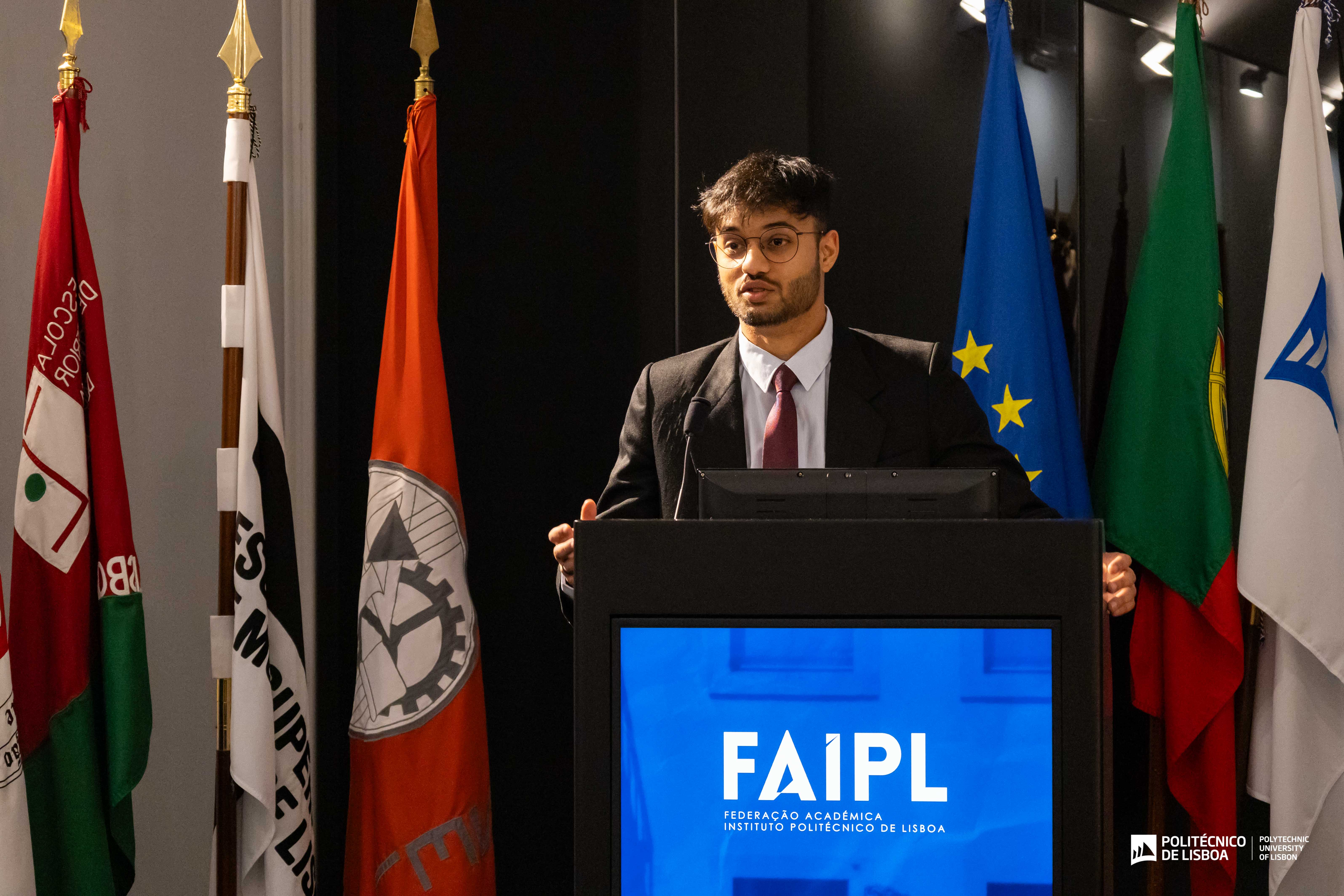 Jaden Gomes na tomada de Posse da nova Direção da FAIPL